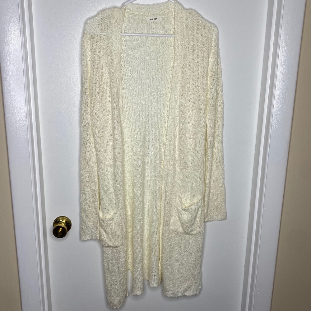 Cream Knit Duster Cardigan | Mod Ref